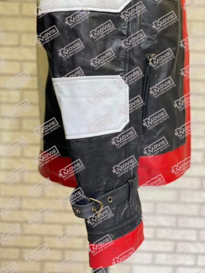Batman Arkham Red Men Hood Leather Jacket with Vest