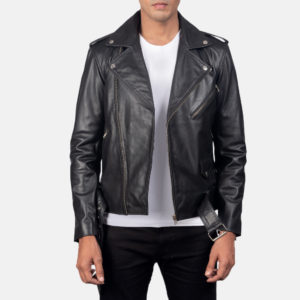 Mens Allaric Alley Black Biker Jacket