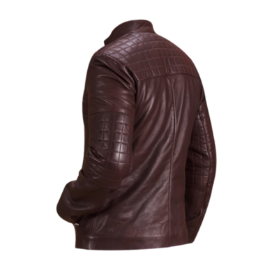Urbane Quilted Maroon Biker Leather Jacket
