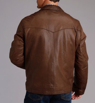Mens Cowboy Brown Leather Jacket