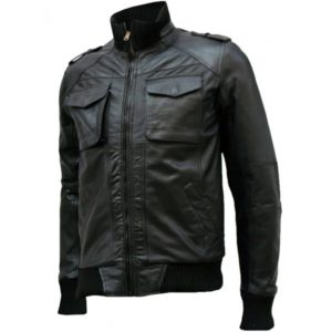 Flappy Black Bomber Jacket