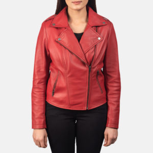 Red Leather Flashback Biker Jacket