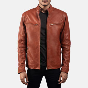 Mens Brown Ionic Tan Biker Jacket