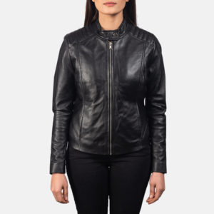 Kelsee Distressed Black Biker Jacket
