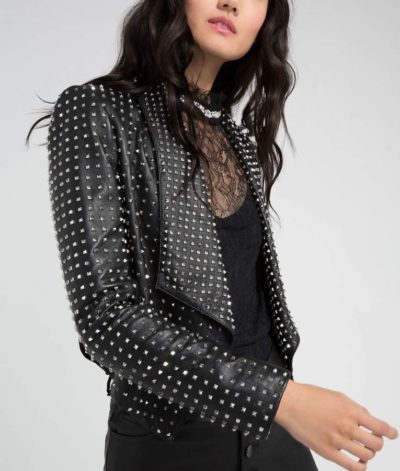 Kyle Richards Black Studded Jacket