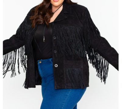 Womens Fringe Liberty Wear Black Jacket