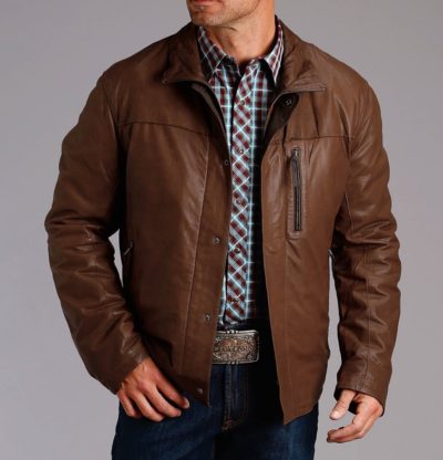 Cowboy Brown Leather jacket for Mens