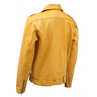 Mens Yellow Biker Jacket - Image 2