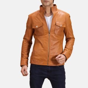Mens Voltex Tan Biker Jacket