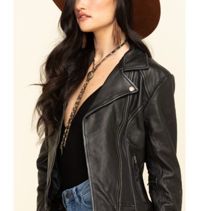 Fringe Black Leather Jacket