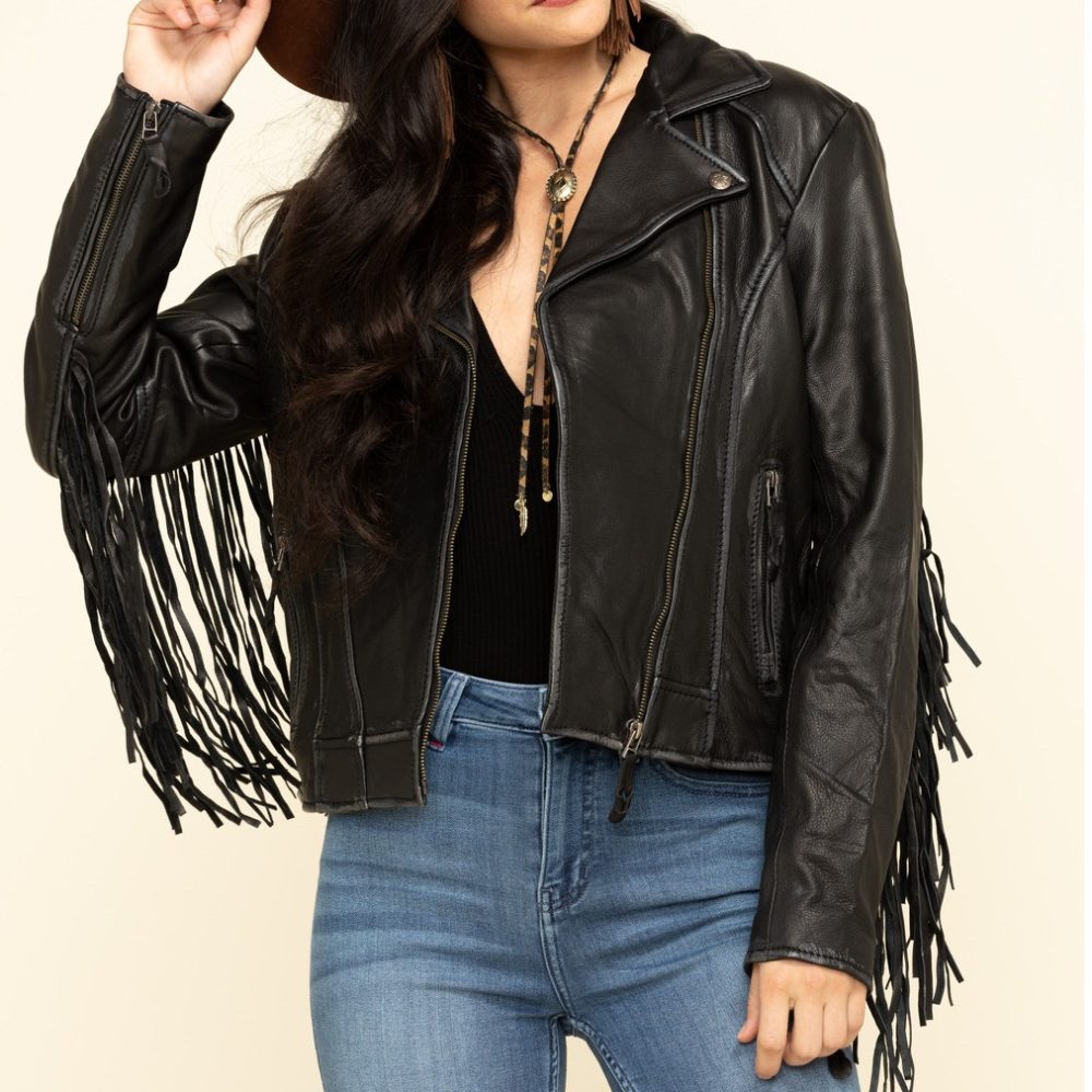 black fringe jacket