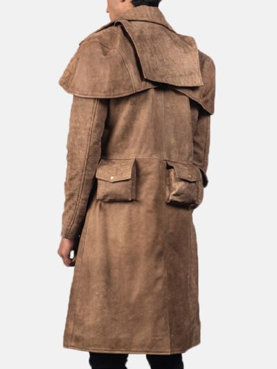 Army Brown Leather Duster - Image 3