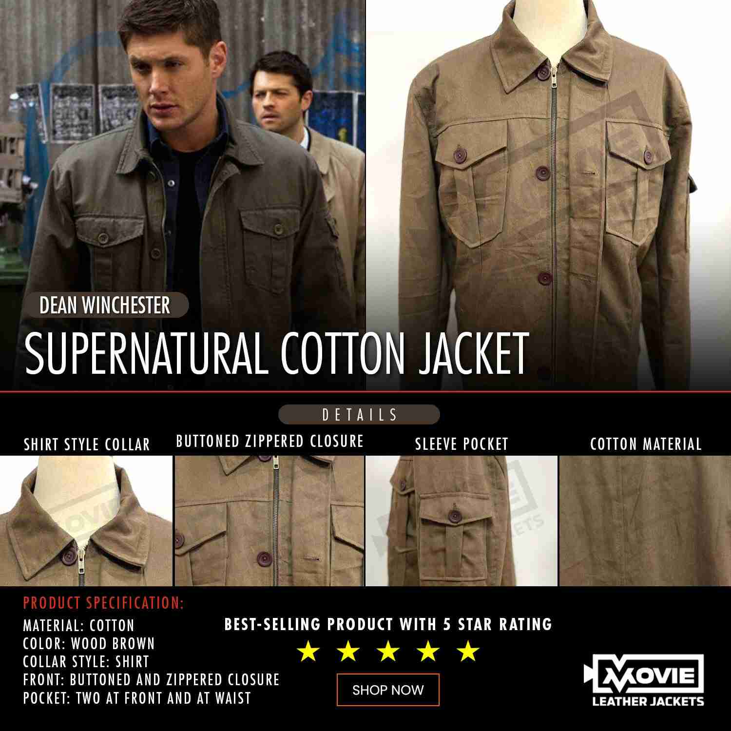 Dean Winchester Supernatural Cotton Jacket
