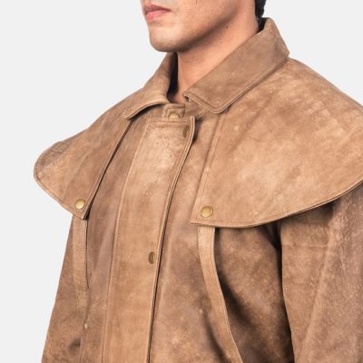 Gents Maverick Brown Leather Duster