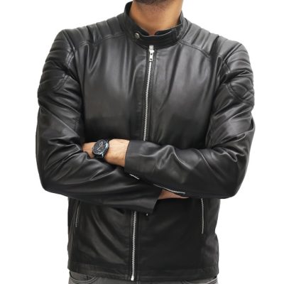Gents Black Leather Jacket