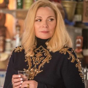 kim cattrall filthy rich margaret monreaux embroidery jumper