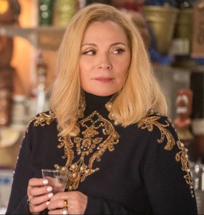 kim cattrall filthy rich margaret monreaux embroidery jumper