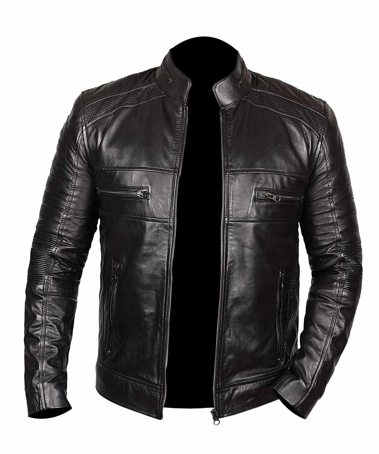 Men Black Johnson Skin Leather Jacket Sale By Mlj 