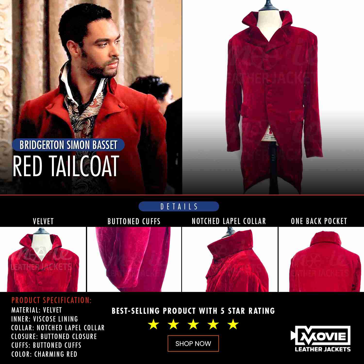 Bridgerton Simon Basset Red Tailcoat