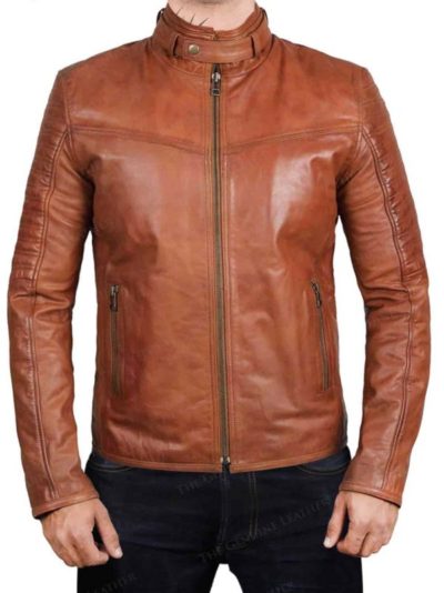 Edinburgh Brown Leather Jacket - Image 2