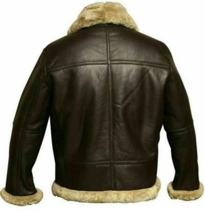 Fur aviator leather jacket