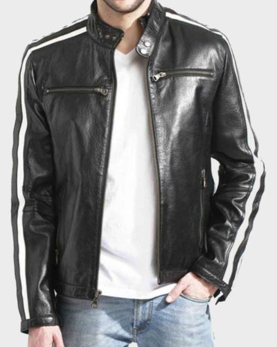 Black Biker Jacket for Men