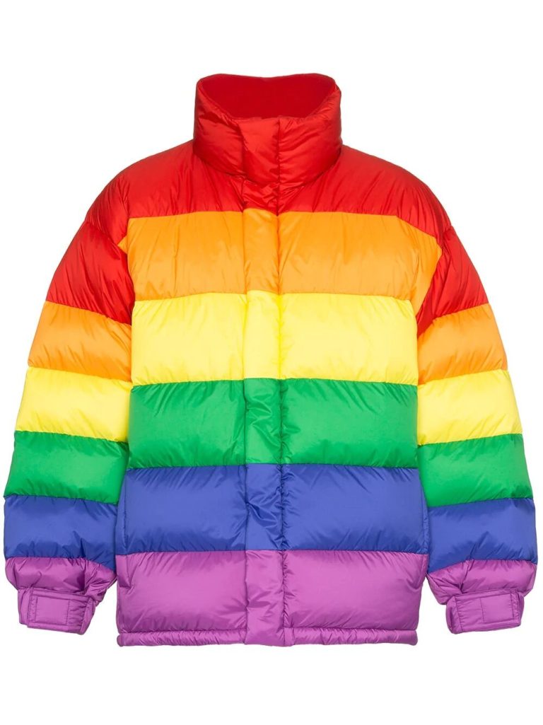 Rainbow Puffer Jacket Movie Leather Jackets