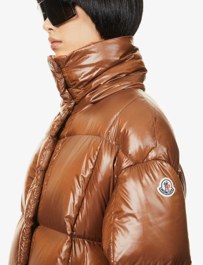 tayshia adams chocolate puffer coat