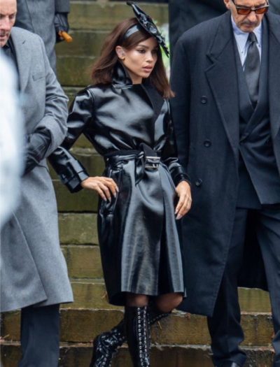 The Batman Zoë Kravitz Black Leather Coat - Image 2