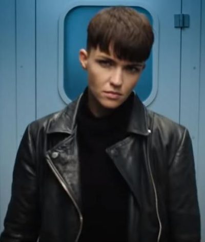 sas red notice 2021 ruby rose black leather jacket