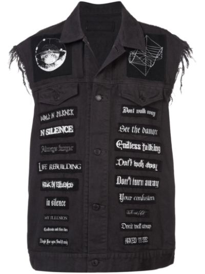 Undercover Juice WRLD Grey Denim Patch Vest - Image 4