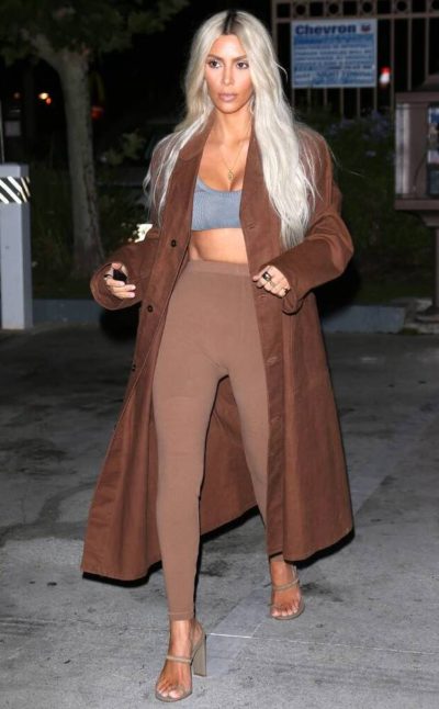 Kim Kardashian Long Brown Coat
