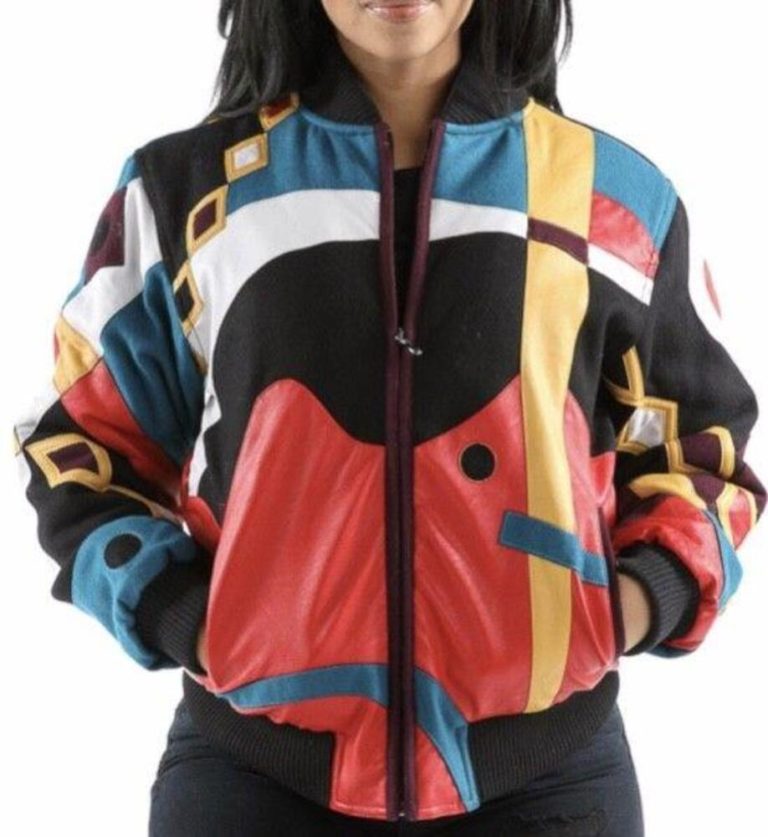Ladies Pelle Pelle Wool Abstract Varsity Jacket MLJ