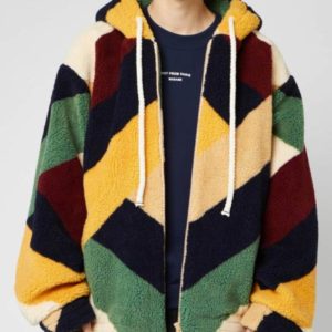 Life Is Good Future Multi-Color Sherpa Jacket with Attached Hood