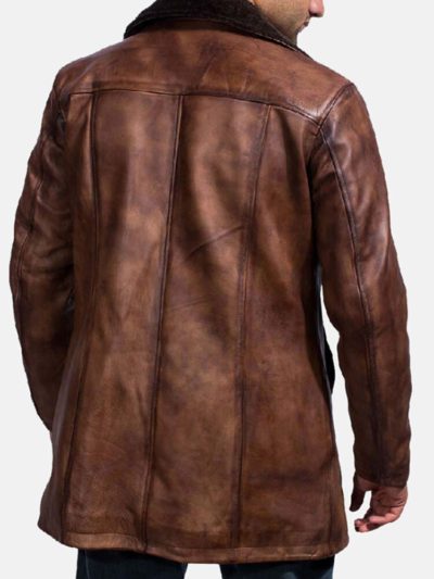 Men’s Brown Distressed Fur Coat