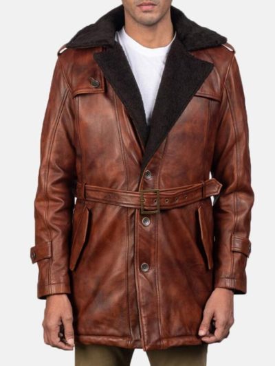 Men’s Distressed Shearling Coat