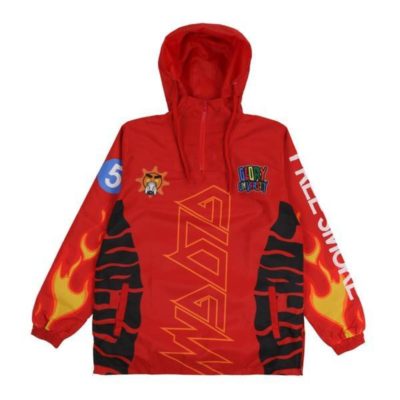 Sublimation Windbreaker Red Hoodie