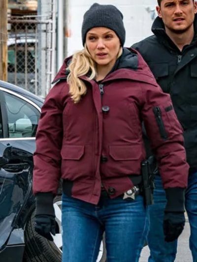 chicago p.d. s08 hailey upton burgundy jacket