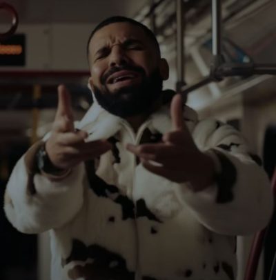 drake what's next black and white fur jacket
