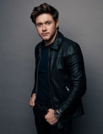 niall horan black leather jacket