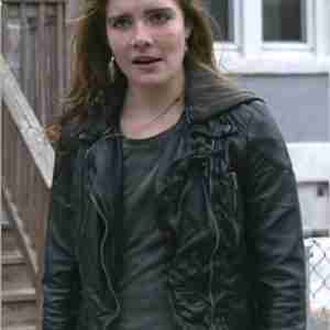 Shameless Sandy's Hooded Leather Biker Jacket