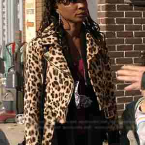 Shameless Vee's Animal Printed Biker Jacket