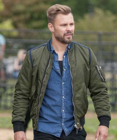 chicago p.d. patrick john flueger bomber jacket