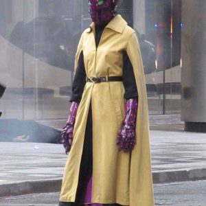 leslie bibb jupiter’s legacy grace sampson yellow cape coat