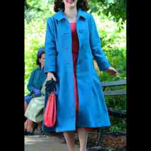 the marvelous mrs. maisel season 4 rachel brosnahan blue trench coat