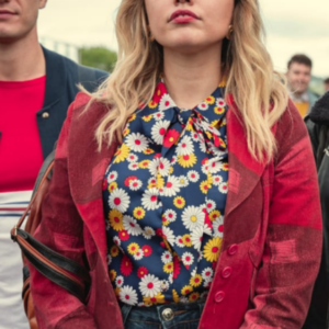 Sex Education S03 Aimee Lou Wood Pink Coat