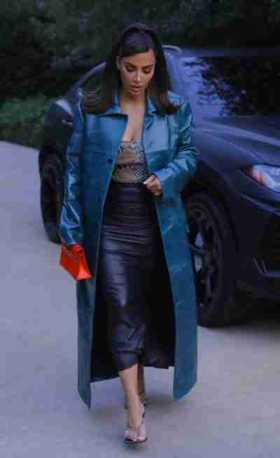 Kim Kardashian Blue Coat