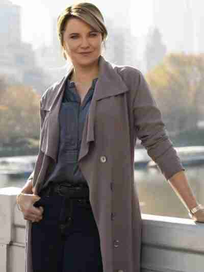 Lucy Lawless My Life Is Murder Gray Trench Coat
