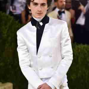 Met Gala 2021 Timothée Chalamet White Cropped Blazer