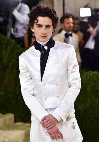 Met Gala 2021 Timothée Chalamet White Cropped Blazer